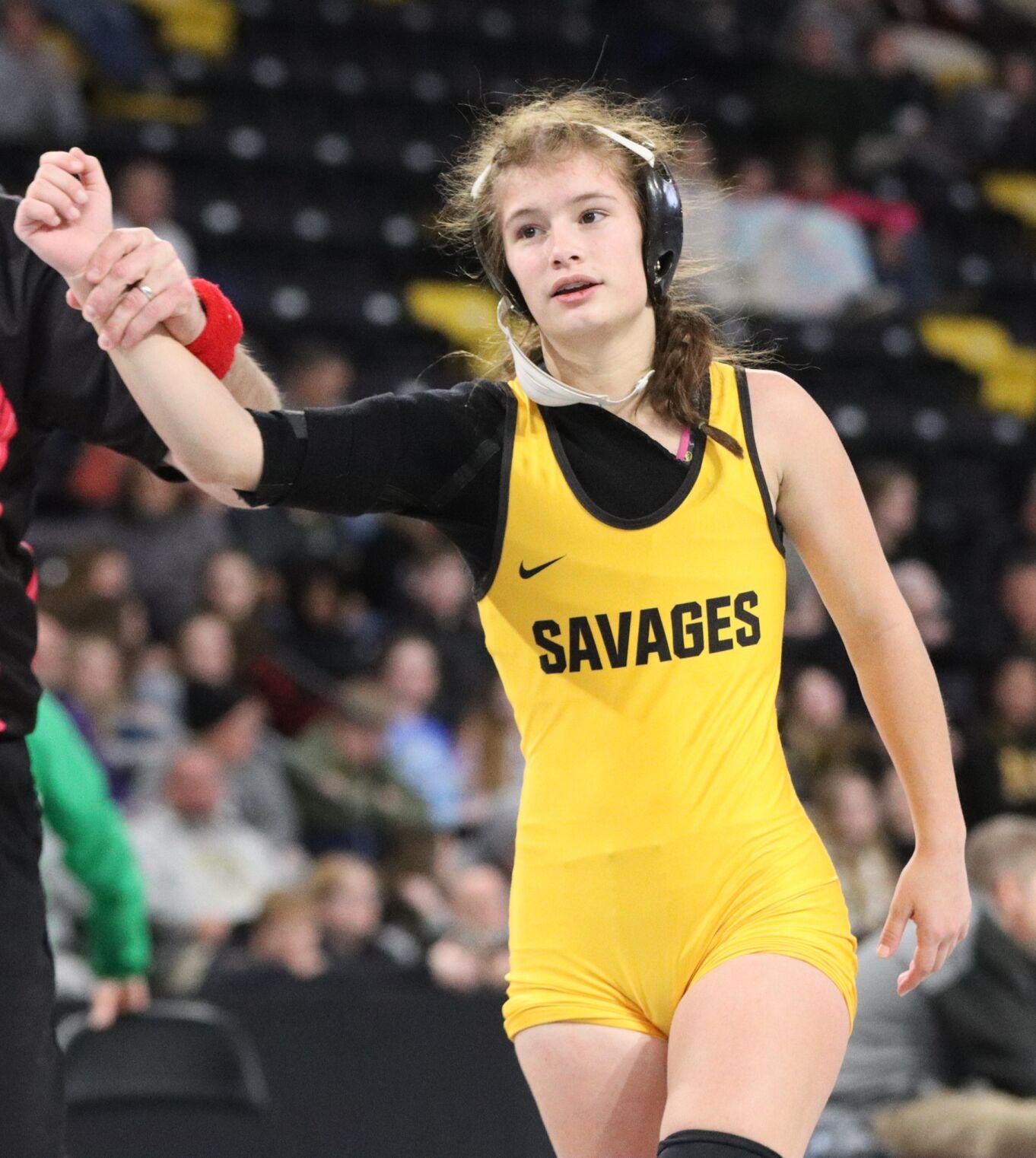 1A district wrestling Utterback sixth female state wrestling