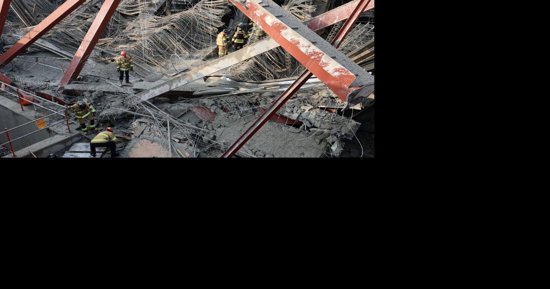 Library under construction in South Korea collapses, killing 1 and trapping 3 under rubble