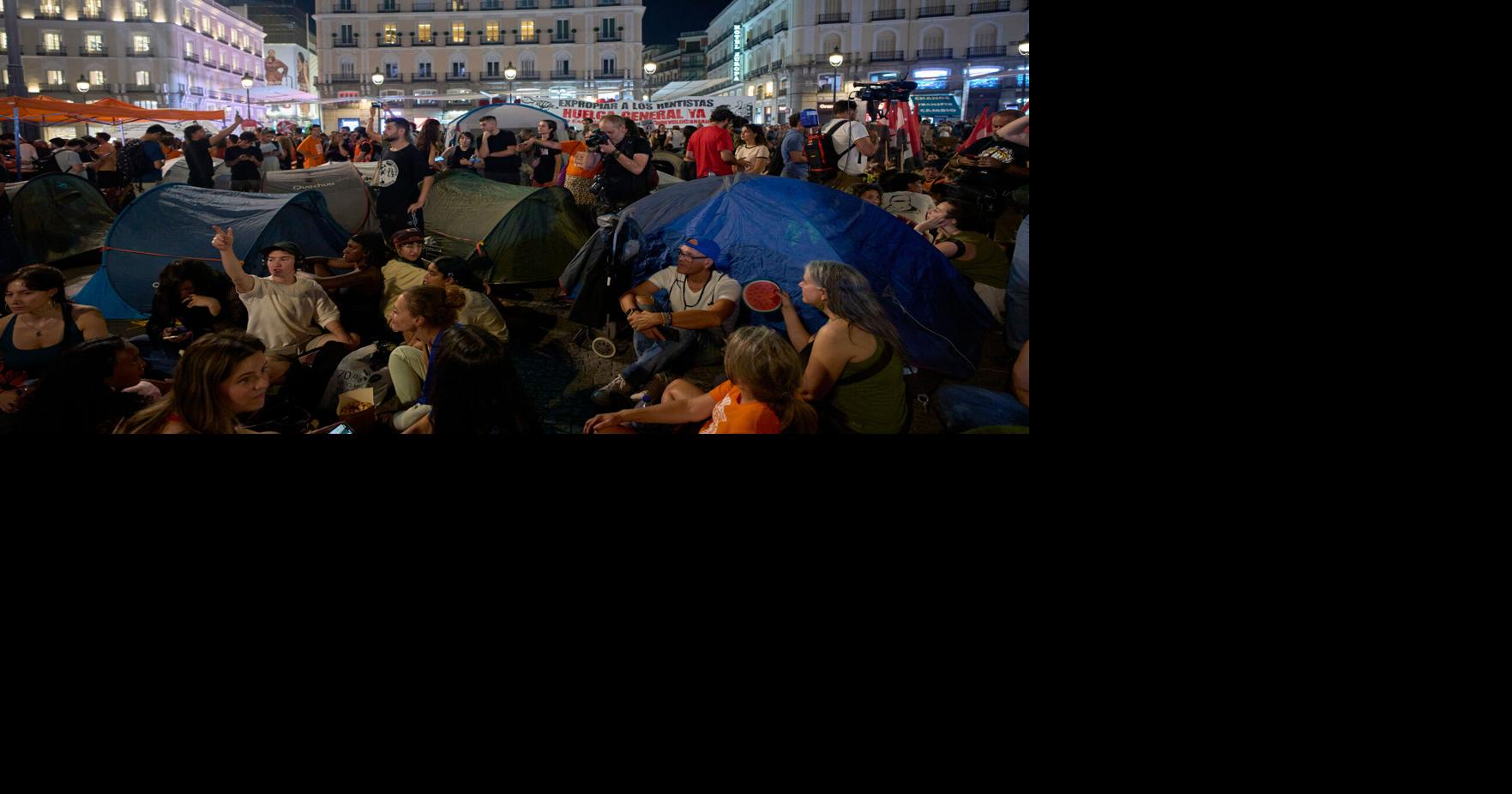 Eviction of 87-year-old sparks encampment protest in Madrid over housing crisis