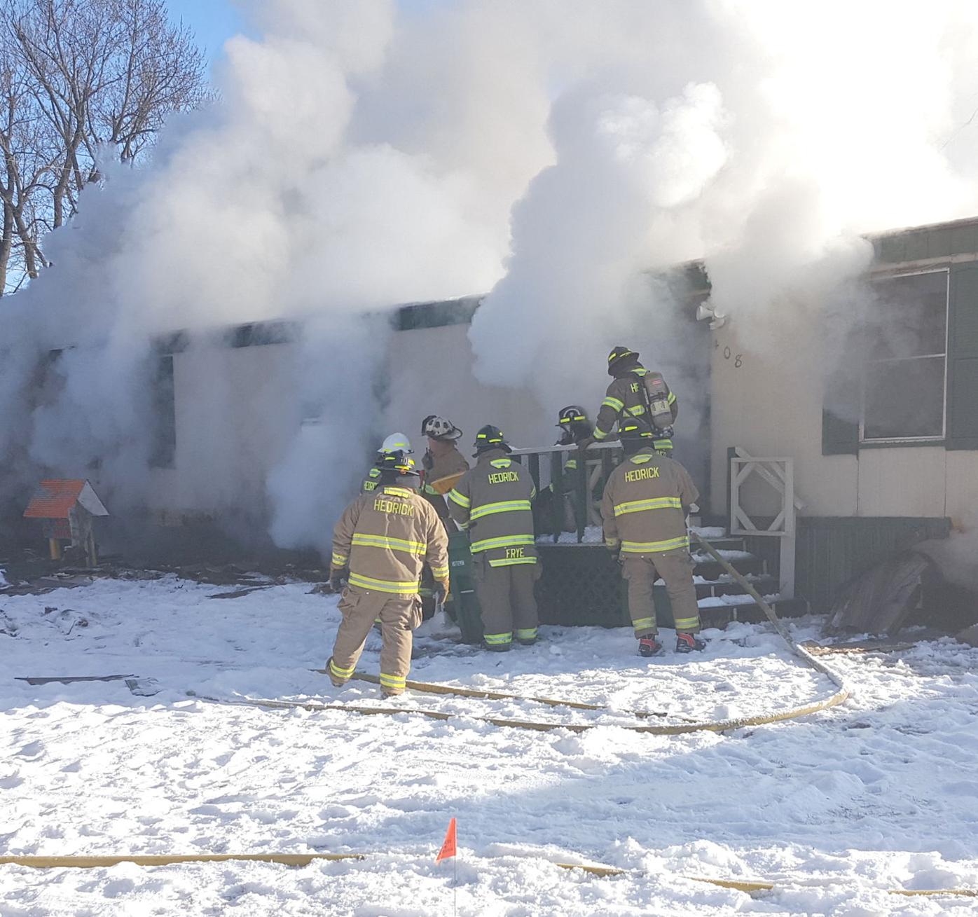 Hedrick firefighters battle fire — and ice News