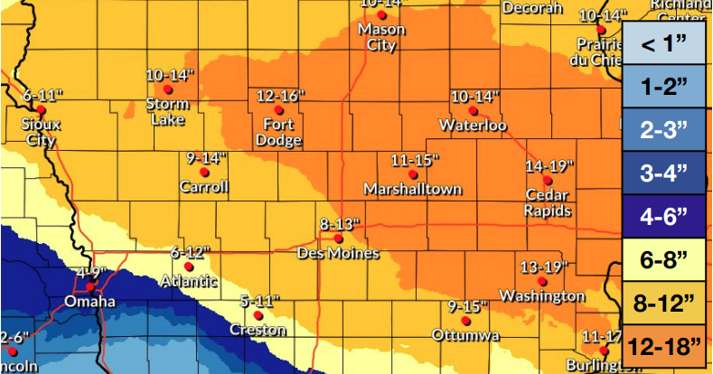 Heavy snow, difficult travel expected across southeast Iowa