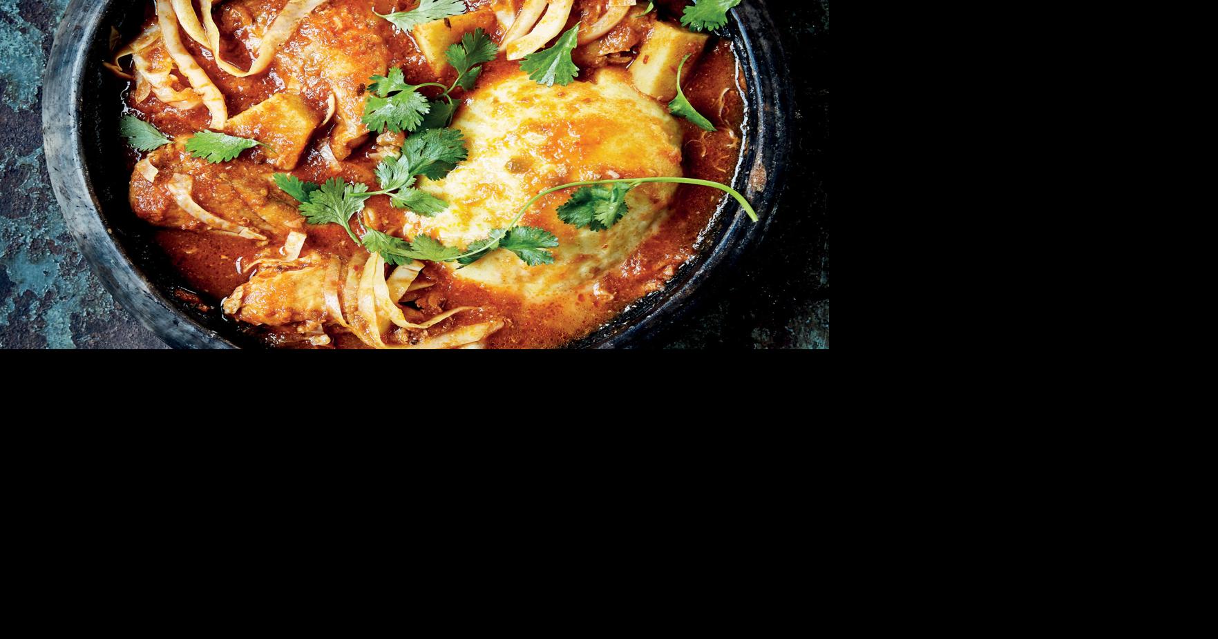 Nkrakra is a slow-cooking light and spicy broth from the cookbook "Zoe's Ghana Kitchen'