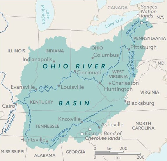 Ohio River Map With States Ohio River Kids | Britannica Kids