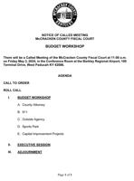 McCracken County Fiscal Court meeting for budget workshop