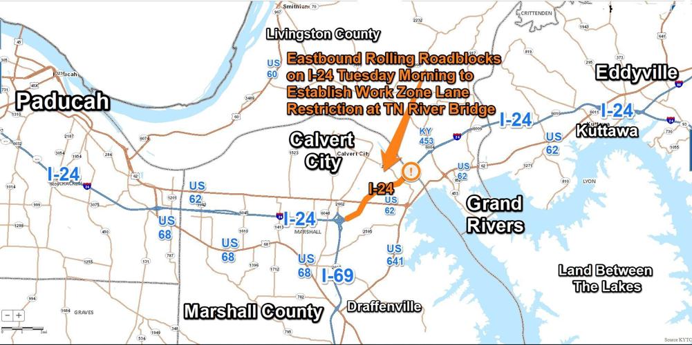 Rolling roadblocks set for Tuesday on I24 eastbound near 29mm for