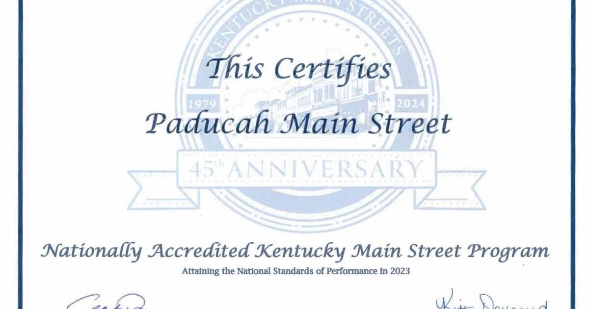Paducah Main Street reaccredited as Kentucky Main Street program for 2024 - Vimarsana News