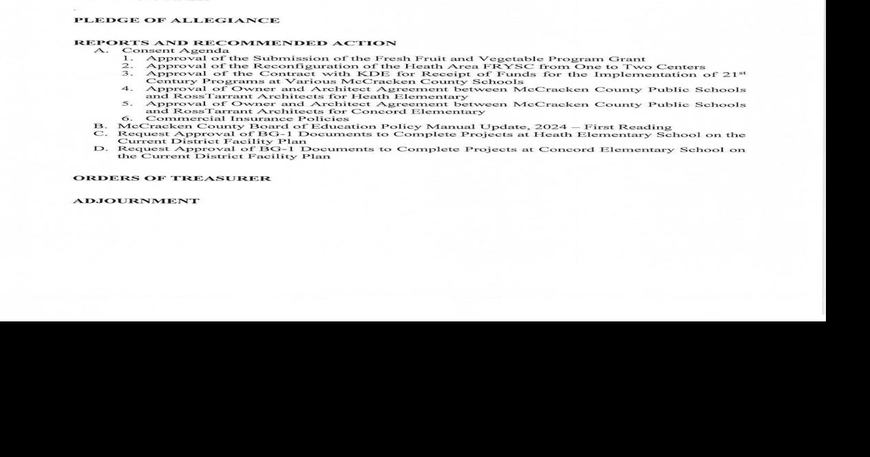 McCracken County Board of Education to meet Thursday News