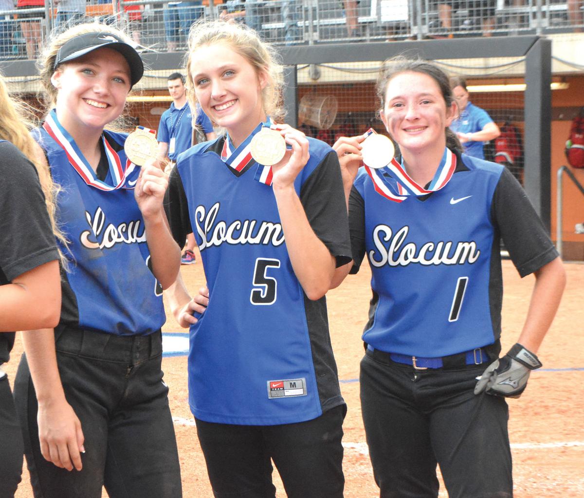 SLOCUM SOFTBALL WINS IT ALL Lady Mustangs crush Hermleigh 100 to win