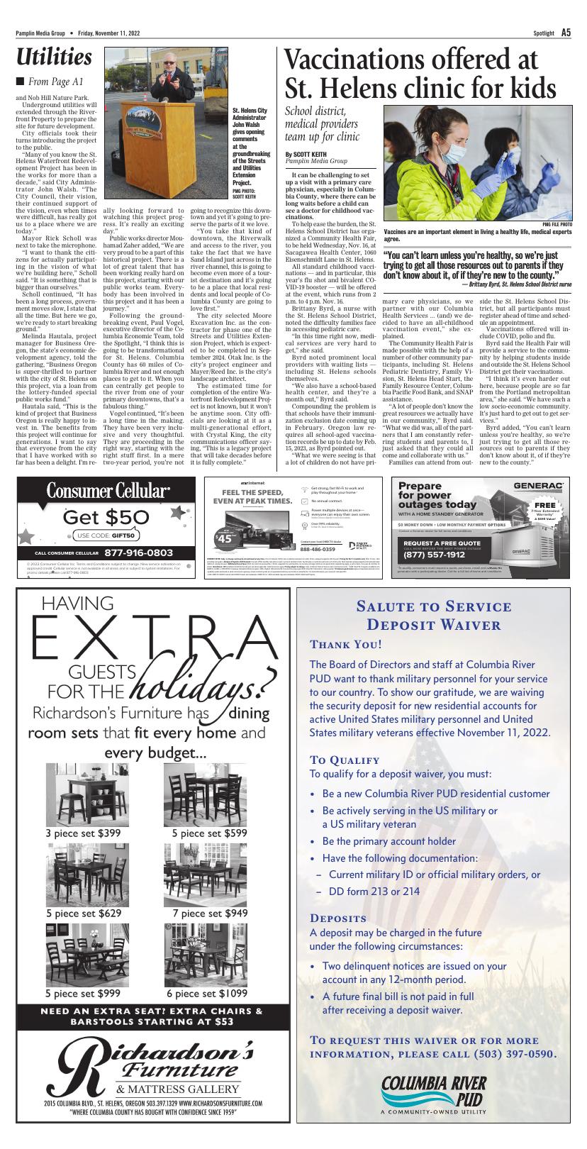 Page A05 | Columbia County Spotlight | Pamplinspecialsections.com