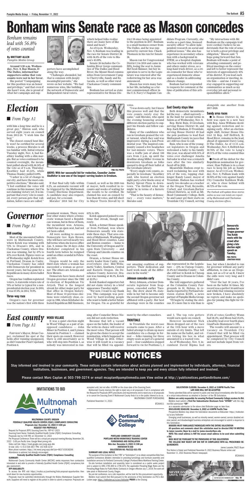 Page A05 | The Outlook | Pamplinspecialsections.com