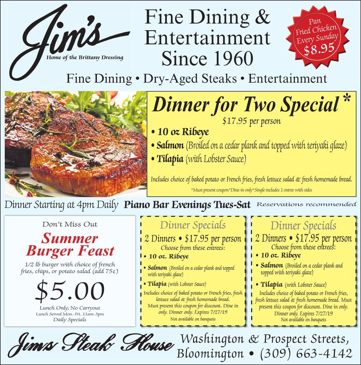 Jim's Steakhouse Summer 6.27.19 Good To Eat