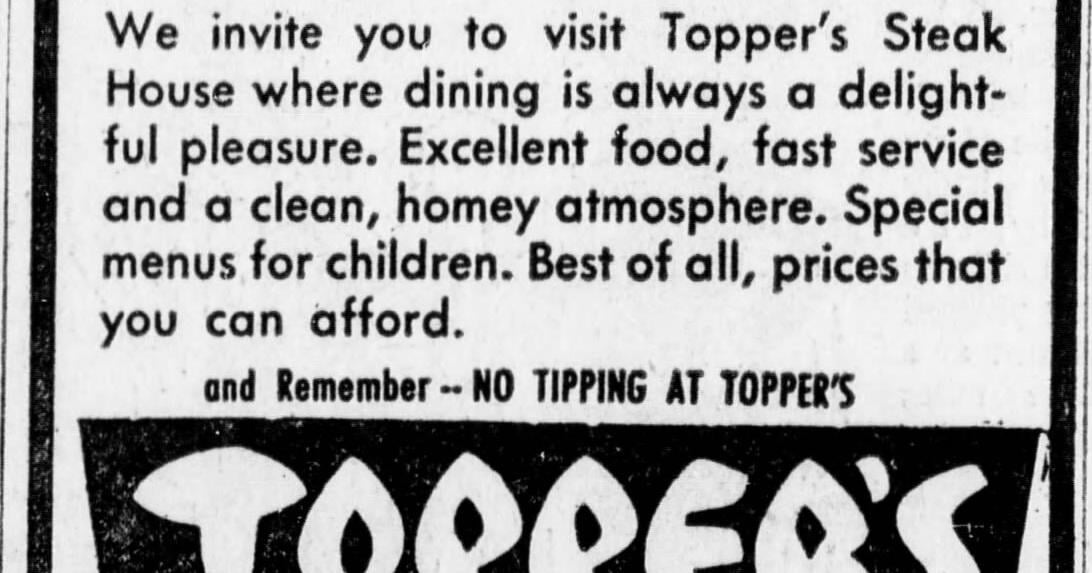 Topper’s Steak House — Oct. 18, 1968