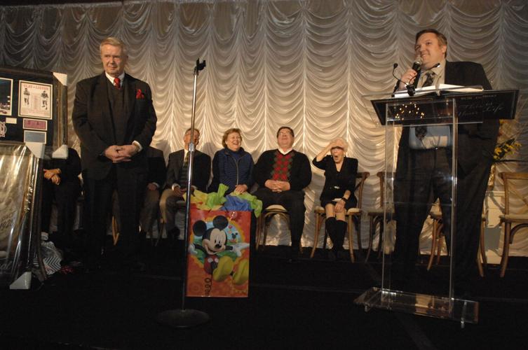 Bob Dobski with Steve Dobski at the podium