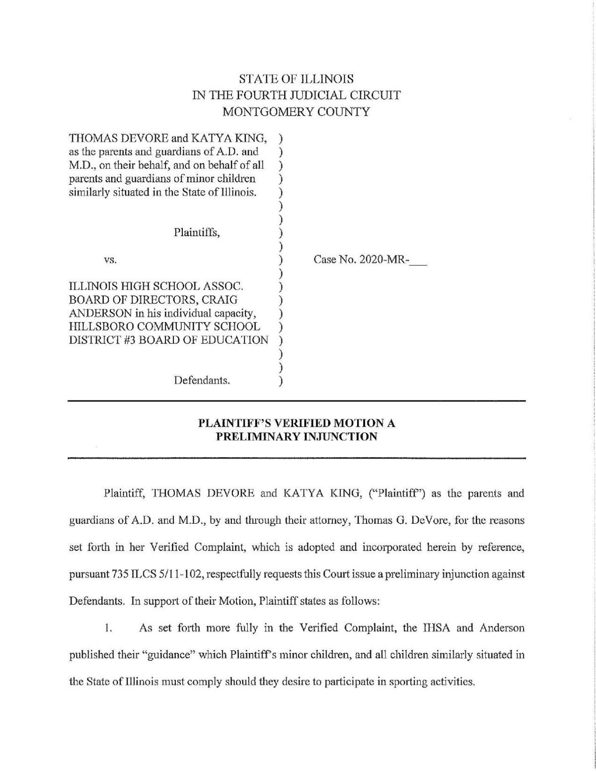 Updated Lawsuit Filed Against Illinois High School Association