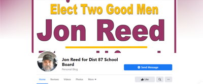 Screenshot of Jon Reed's campaign Facebook page