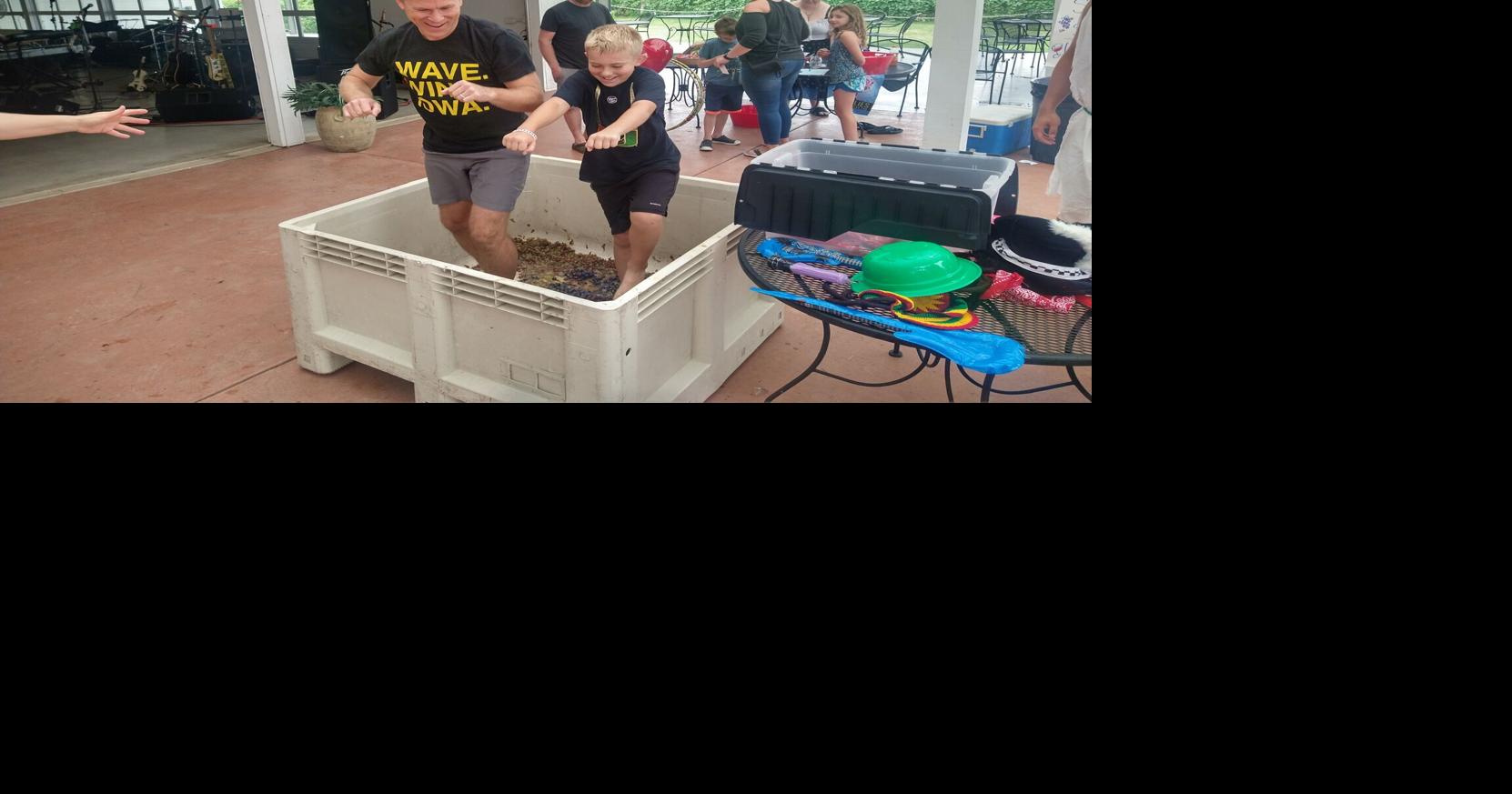 Families have a smashing time at Mackinaw grape-stomping contest