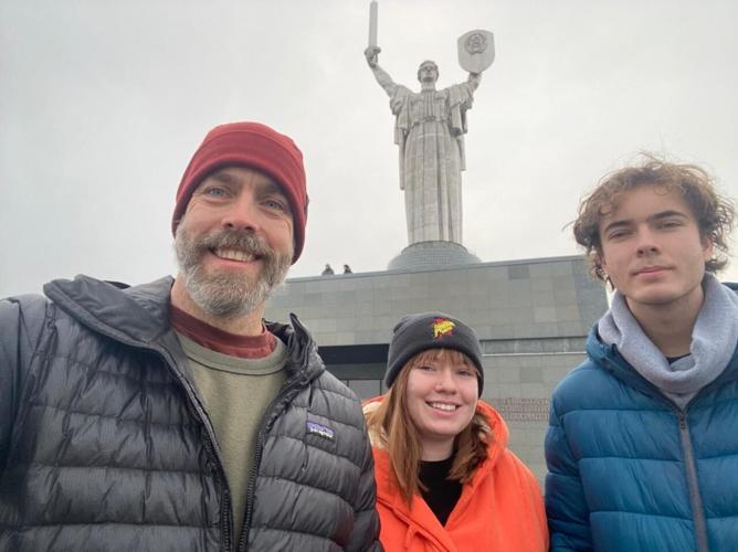 The Solley family visiting Kyiv