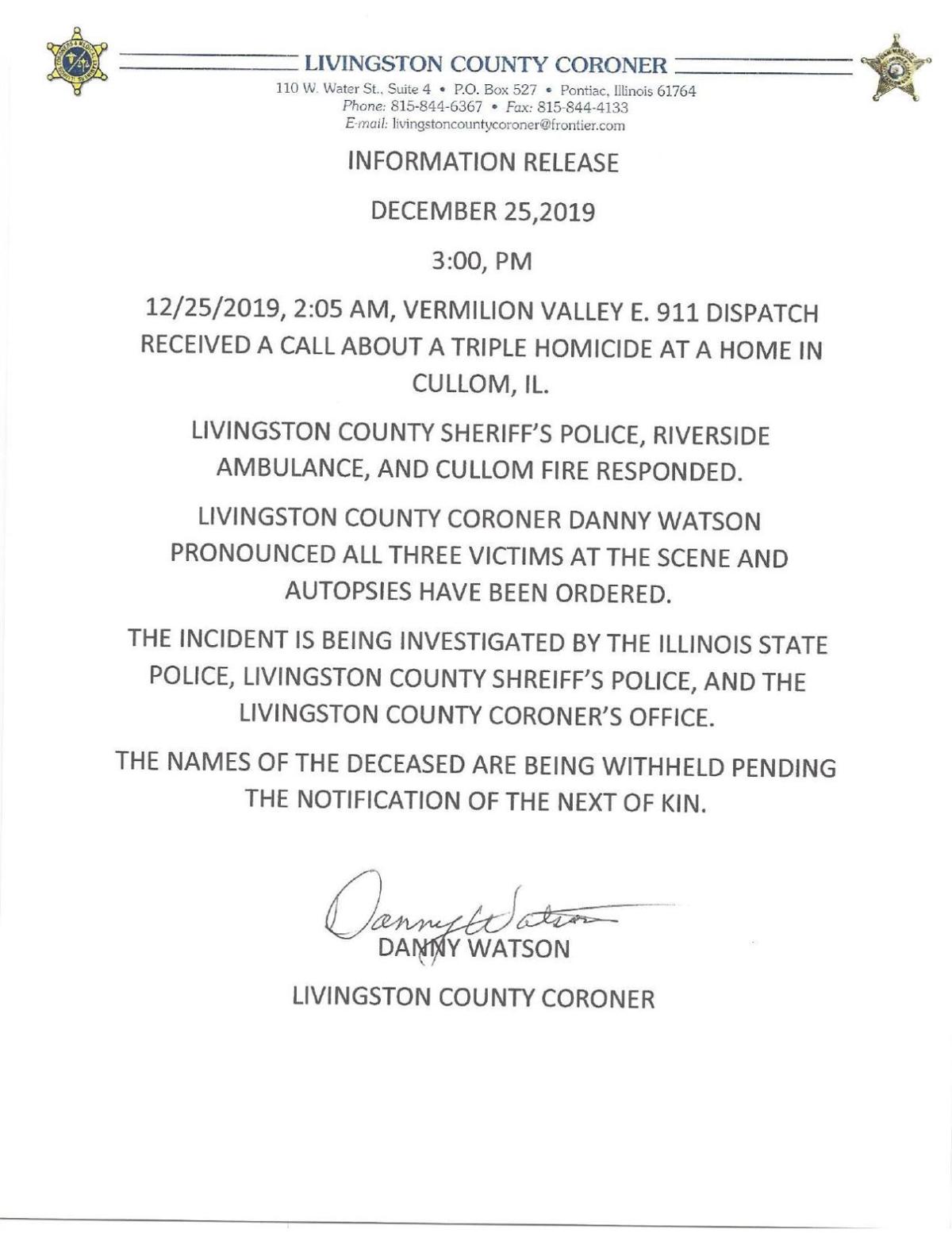 Coroner statement