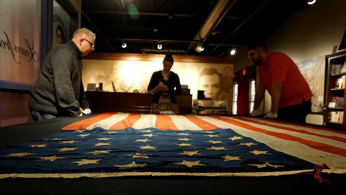 1860 Flag Touched By Abe Restored For Display At Lincoln College
