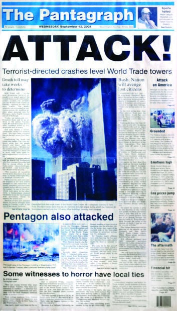 Sept. 12, 2001 Pantagraph front page