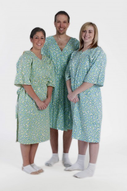 white hospital gown
