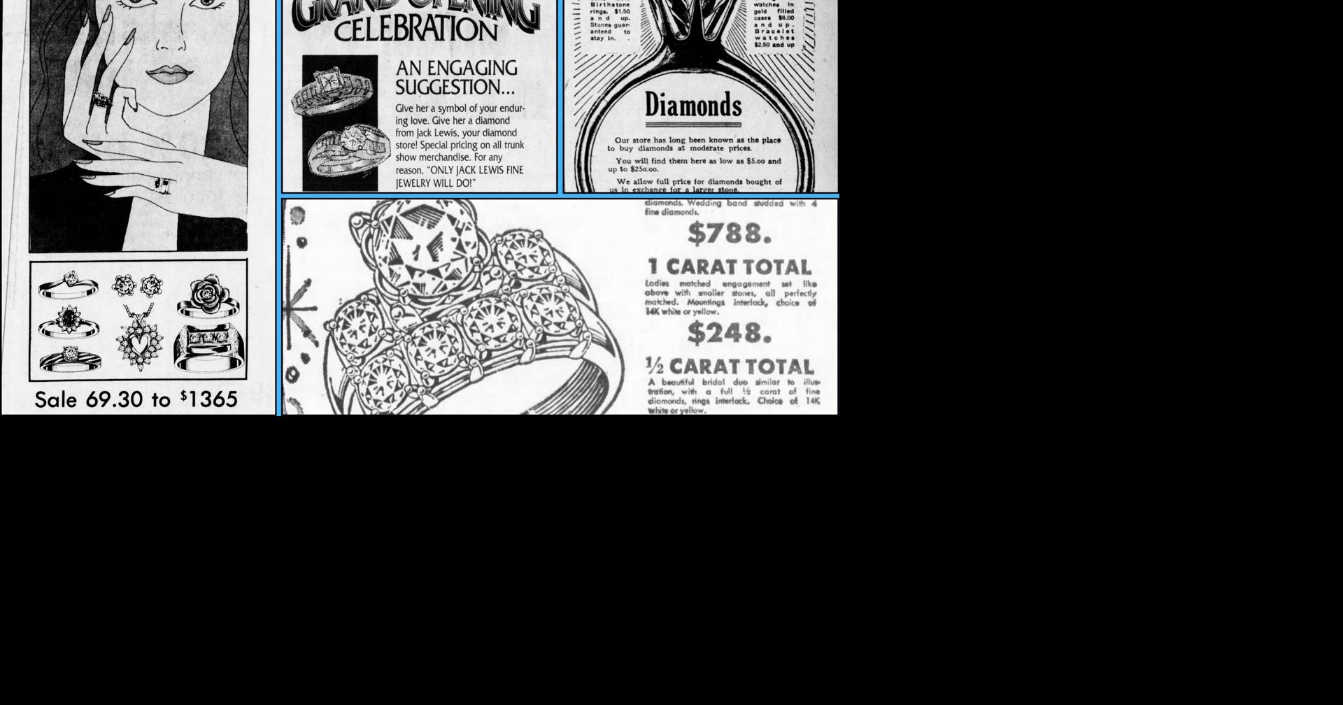 Vintage diamond newspaper ads from Bloomington, Illinois
