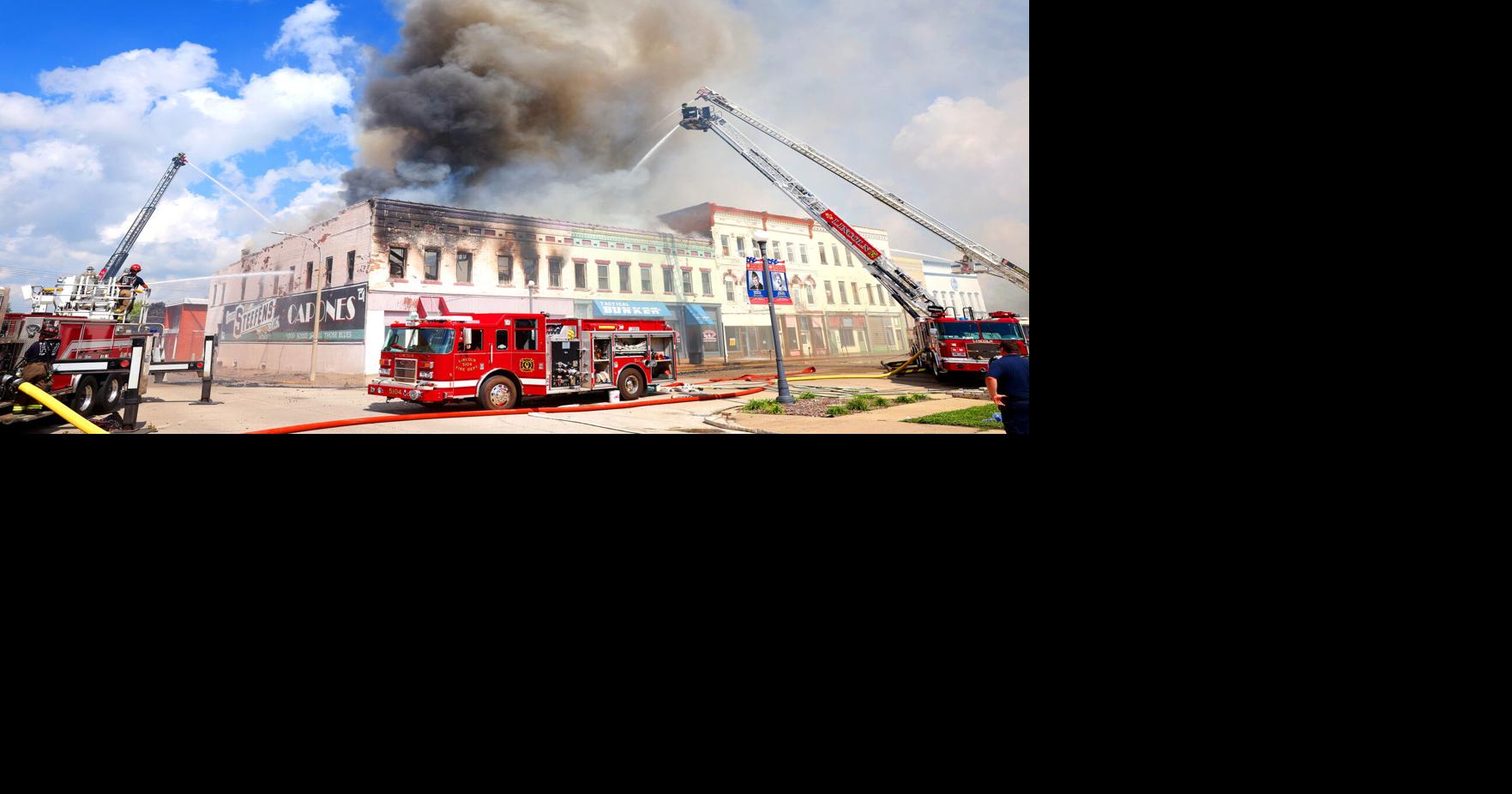 Crews battle downtown Lincoln fire