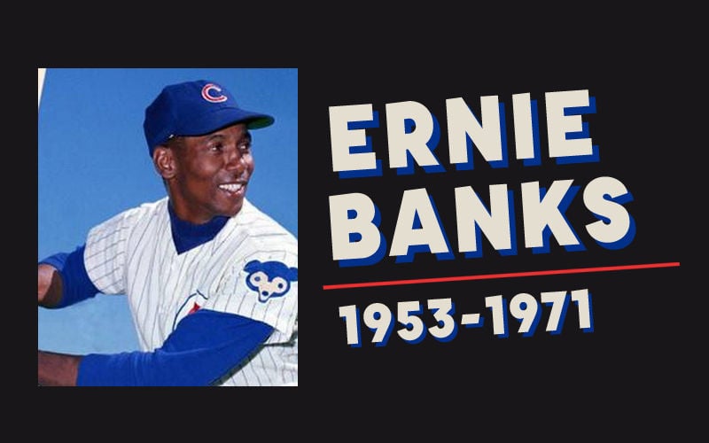 Ernie Banks Women's Chicago Cubs Alternate Jersey - Black Golden