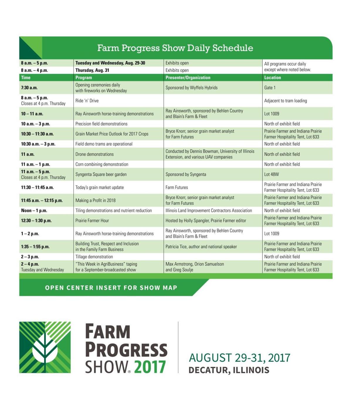 Farm Progress Show Daily Schedule