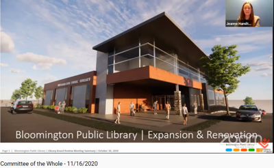 Bloomington Library new Olive Street entrance rendering
