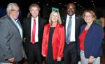 Tom Lamonica, Drs. Tom Nielsen and Kathy Bohn, ISU President and first lady Aondover and Rose Tarhule