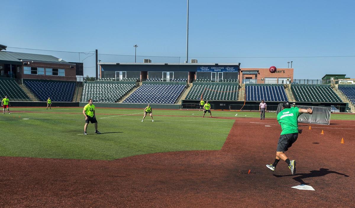Photos Kickball takes over baseball field