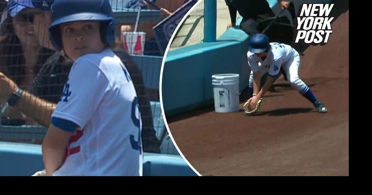 Dodgers' ball girl accidentally fields Yermin Mercedes' double – NBC Sports  Bay Area & California