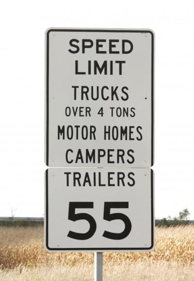 Truck signs won't change immediately with new speed limit
