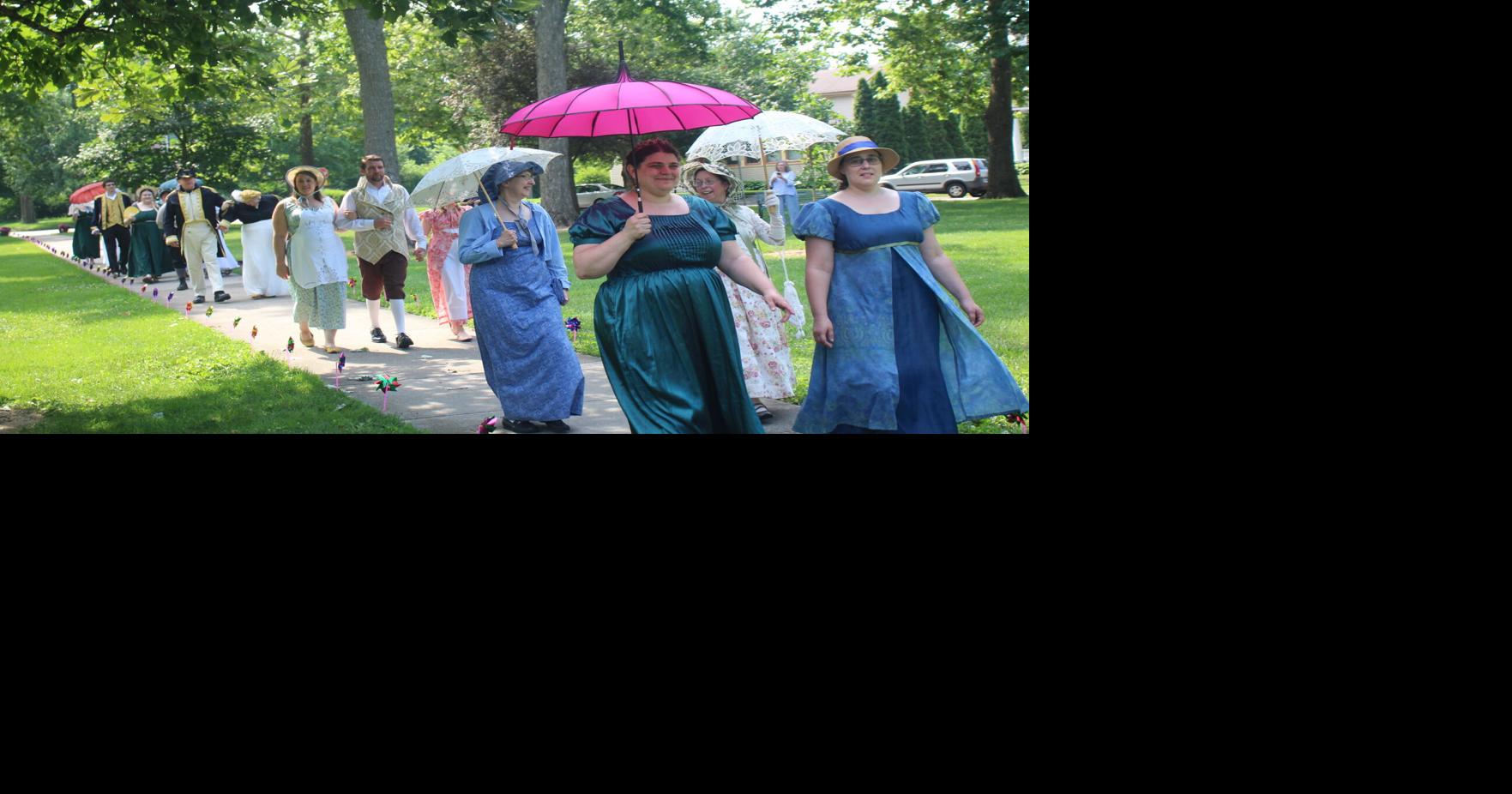 Regency-era fans dress fine and fair for Franklin Park promenade