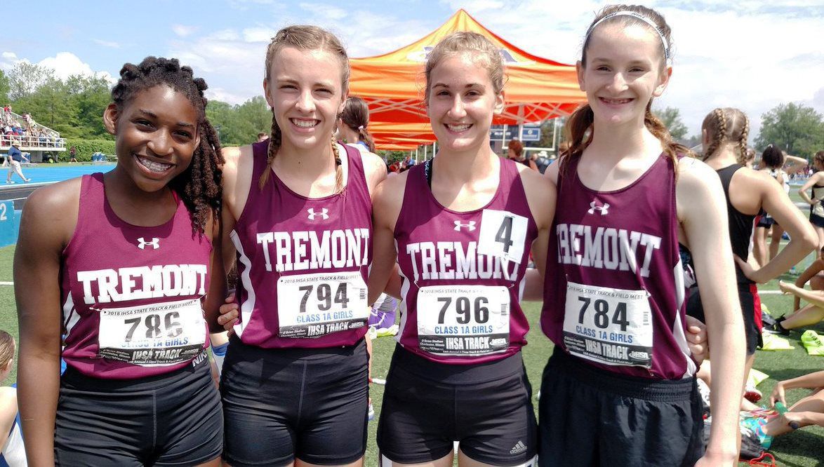 Girls state track House of Windsor rules, Tremont relay roars in 1A