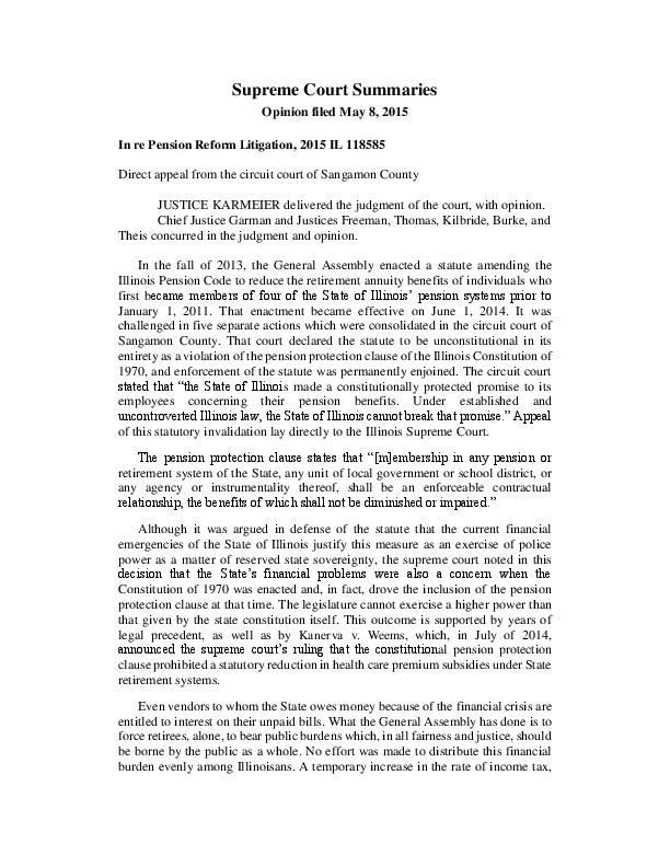 Supreme court decision outlet on pension