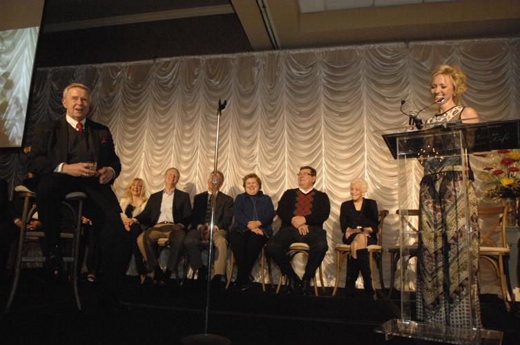 Bob Dobski, Linda and Bill Dowling, Tom Orrick, Marlene and Larry Deitz, Miss Janet Hayslip-Streenz, Danielle Marasco at the podium