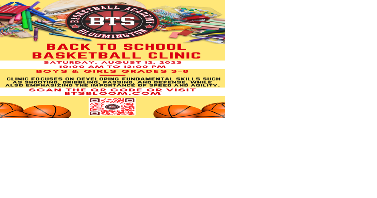 Back to School basketball clinic set for Aug 12 in Bloomington