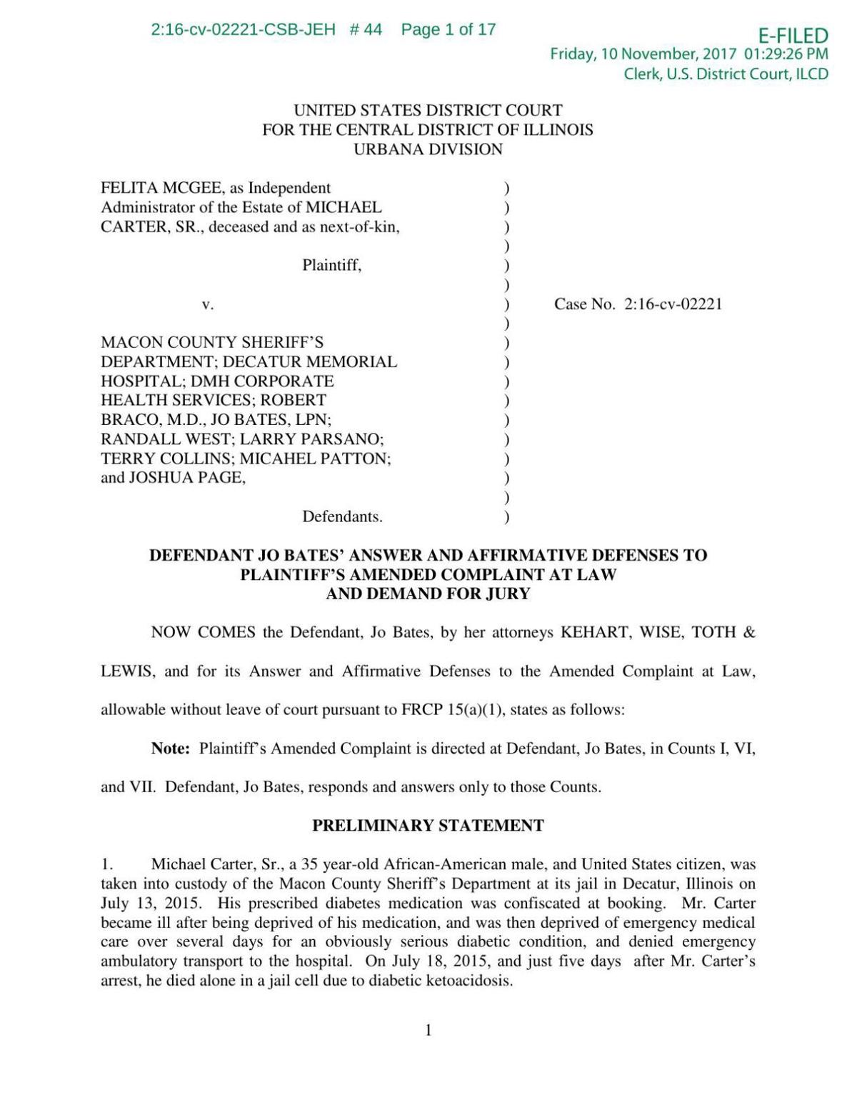 Judge Sanctions Decatur Hospital Over Delays In Macon County Jail