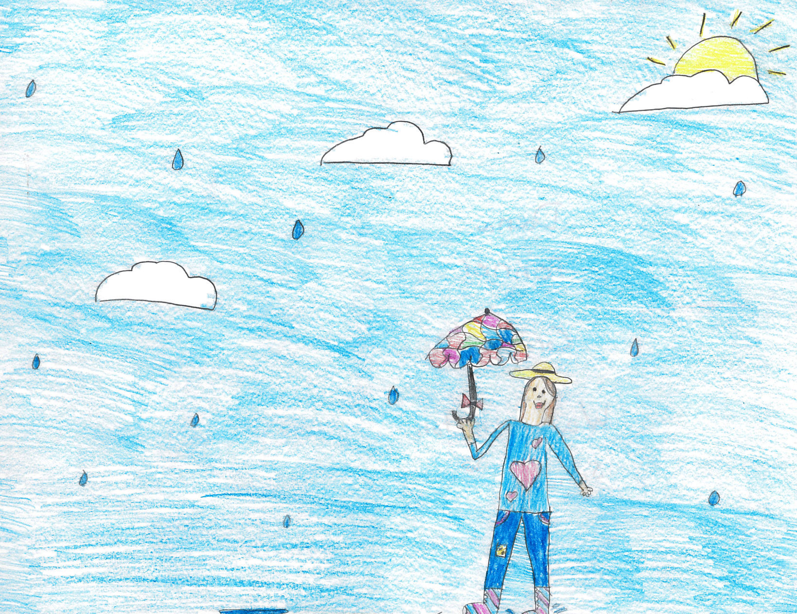 rainy day scene drawing for kids - Clip Art Library