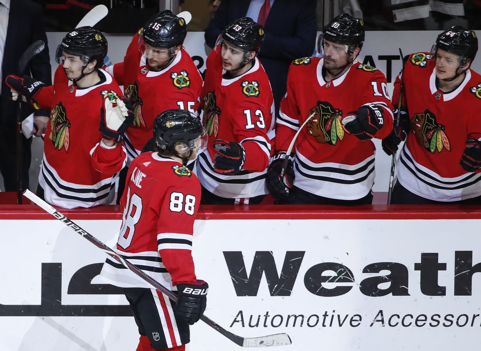 blackhawks half and half jersey