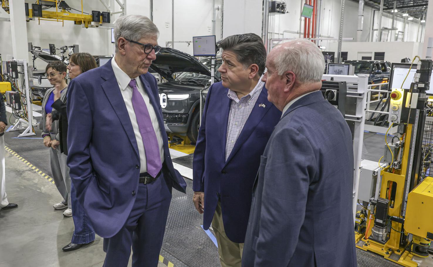 Normal Rivian Team Pritzker touts Rivian R2 expansion, EV jobs in Normal