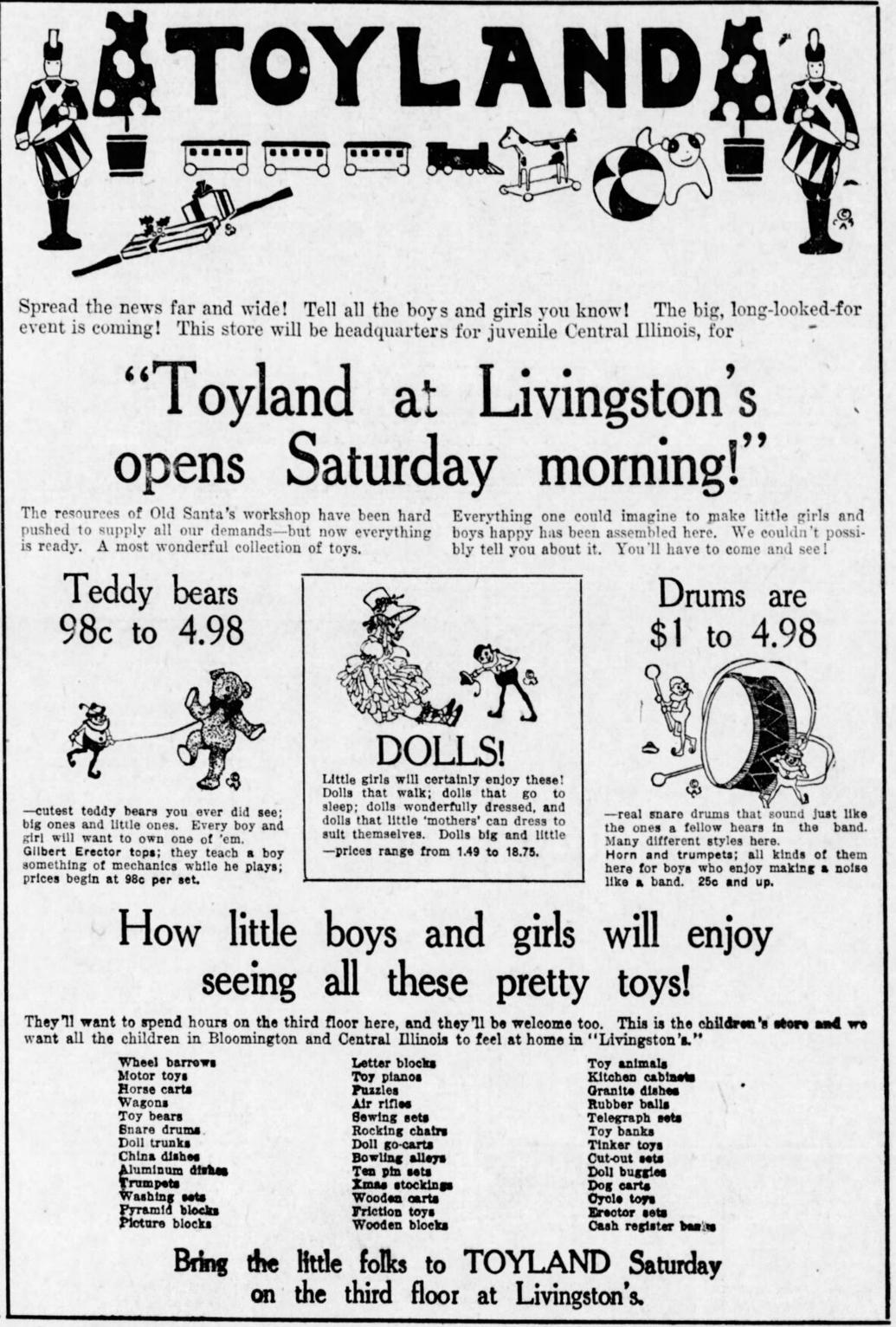 Times Gone Buy: Vintage Livingston's ads from The Pantagraph