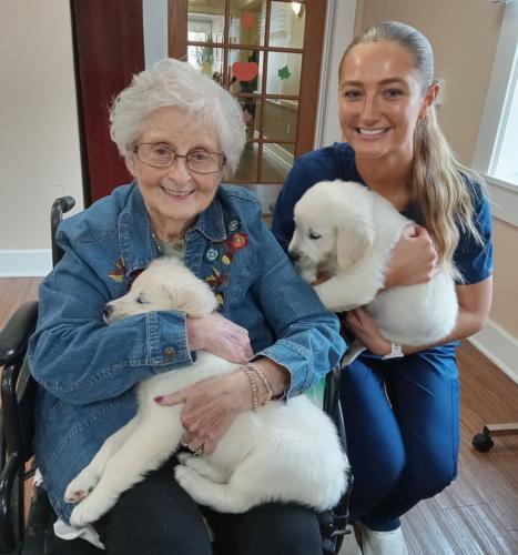 Janice and a puppy