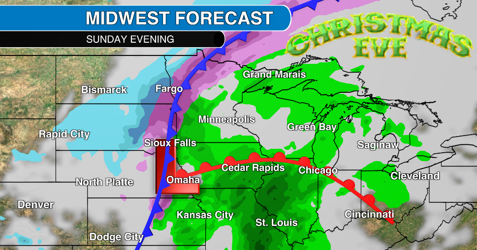 Forecast: Rain and snow for Christmas weekend in the Midwest