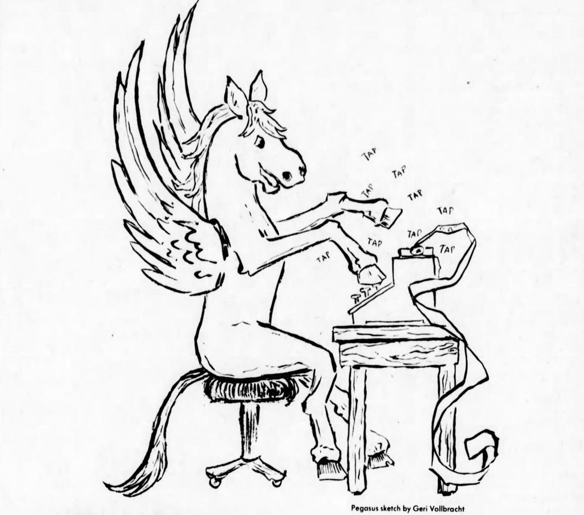 Pegasus Captive' . Print also known as 'Captive Pegasus', inspired
