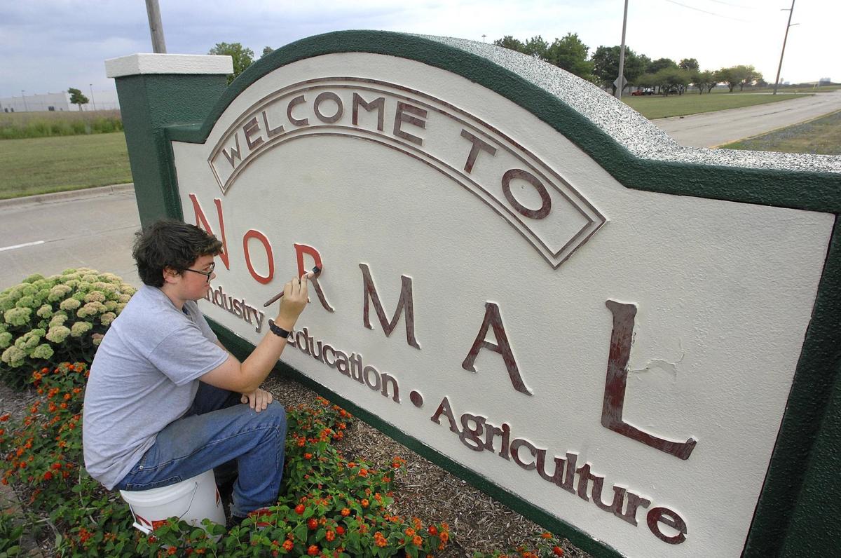 Welcome sign touch-ups