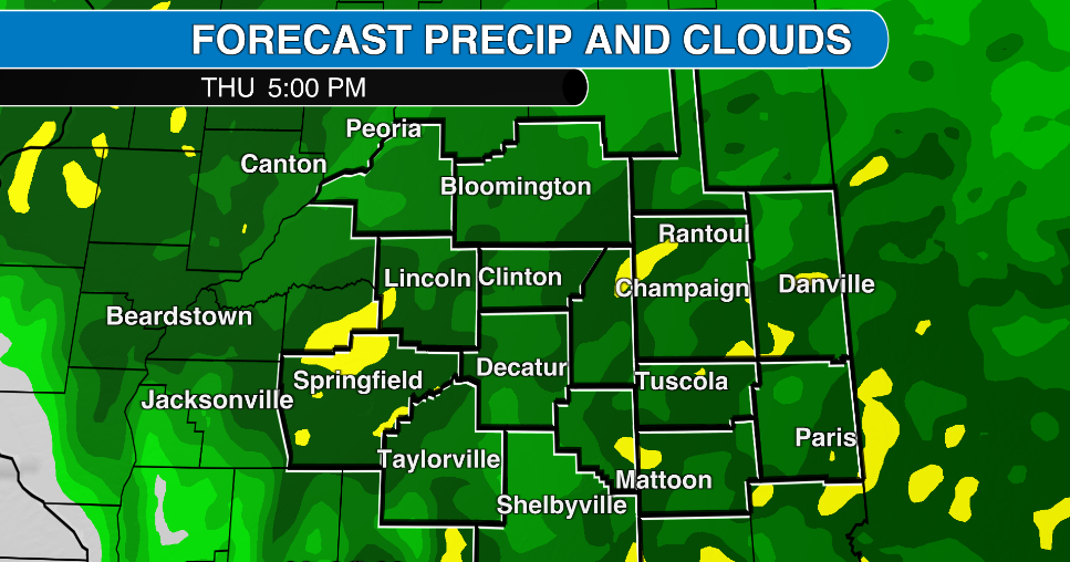 Dense fog and rain forecast for central Illinois Thursday
