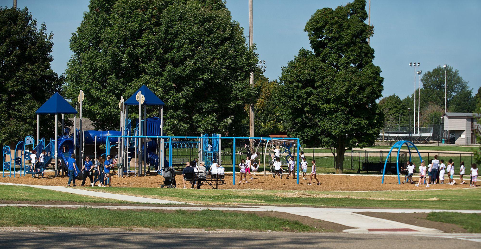 Photos Sheridan Elementary School parade, new playground dedicated